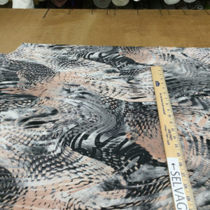 Pink and Grey Swirls and Stripes | Lightweight Sheer Mesh Jersey Knit Printed Stretch Knit Fabric | Clothing and Apparel | By The Yard | 45 Inch Wide