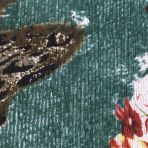 Lillies and Leopards| in Forest Green  Lightweight Semi Sheer Mesh Knit Fabric | Clothing and Apparel | By The Yard| 45 inch Wide