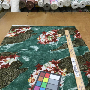 Lillies and Leopards| in Forest Green  Lightweight Semi Sheer Mesh Knit Fabric | Clothing and Apparel | By The Yard| 45 inch Wide