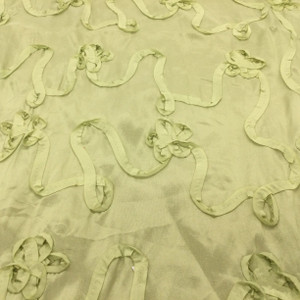 Light Celery Green Ribbon Taffeta Fabric | Polyester Textured 3-D Fabric | Clothing and Apparel | By The Yard | 60 inch Wide