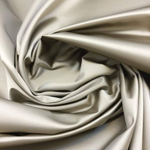 2.325 Yard Piece of Medium Tan Sateen Luster Blackout Curtain Lining | Med Weight | White Backing