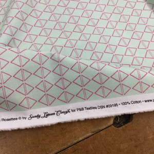 Mint Green Geometric | Rustic Rosettes by Sandy Lynam Clough | Quilting Fabric | 100% Cotton | 44 wide | By the Yard