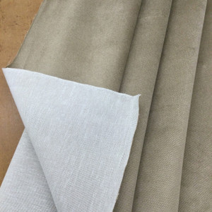 Melon in Mushroom | Solid Light Brown | Low Pile Velvet Fabric | Heavy Upholstery | 54" Wide | By the Yard
