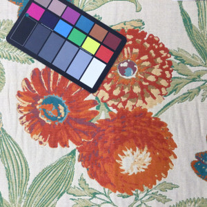 Tropical Floral Jacquard in Red / Blue / Green / Cream | R-RENEE CREAM | Upholstery Fabric | Regal Fabrics Brand | 54 inch Wide | By the Yard