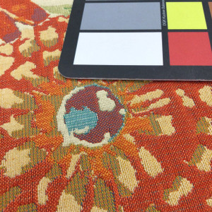 Tropical Floral Jacquard in Red / Blue / Green / Cream | R-RENEE CREAM | Upholstery Fabric | Regal Fabrics Brand | 54 inch Wide | By the Yard