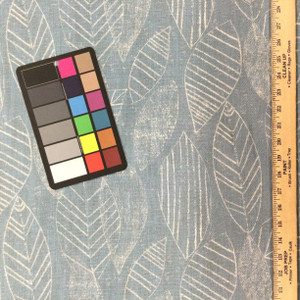 Modern Leaf Print in Blue and White | R-TRACE NIAGARA | Upholstery Fabric | Regal Fabrics Brand | 54 inch Wide | By the Yard