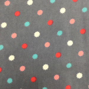 Deco Dots in Grey / Red / Blue | Juvenile Flannel Fabric | 44 Wide | 100% Cotton | By The Yard 101