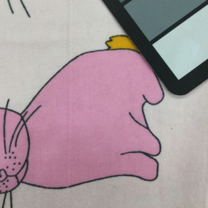 Large Scale Pink Bunnies | Pink / Orange | Juvenile Flannel Fabric | 44 Wide | 100% Cotton | By The Yard