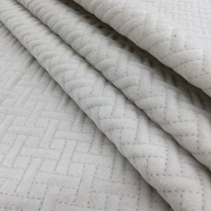 Flanders in Pearl | Upholstery Fabric | Off White Pre Quilted Lattice | 54 wide | By The Yard
