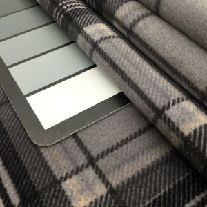 Tartan Plaid Velvet Fabric | Black and Grey | Heavyweight Upholstery | Microfiber Velvet | 54 wide | By The Yard