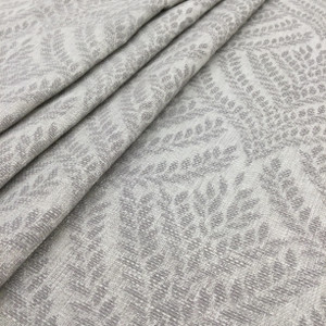 Donna in Slate | Upholstery & Curtain Fabric | Leafing Branches Ogee in Grey and White | 54 wide | By The Yard
