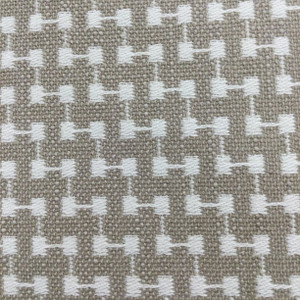 Milan in Putty | Upholstery & Heavy Curtain Fabric | Grid Design in Taupe and Off White | 54 wide | By The Yard