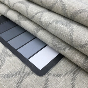 Mingle in Mushroom | Upholstery & Heavy Curtain Fabric | Geo Ogee in Taupe | 54 wide | By The Yard
