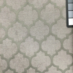 Pastis in Gunmetal | Chenille Upholstery Fabric |  Quatrefoil in Dark Grey | 54 wide | By The Yard