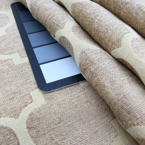 Pastis in Wheat | Chenille Upholstery Fabric |  Quatrefoil in Golden Tan | 54 wide | By The Yard