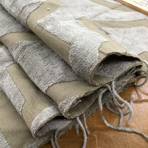 Tangier in Mushroom | Chenille Upholstery Fabric |  Tiled Design in Taupe | 54 wide | By The Yard