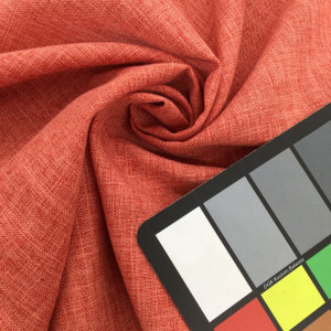 Heathered Coral Red Linen Weave Fabric | Upholstery / Drapery | Medium Weight | 54 wide | By The Yard | Vision in Carnival