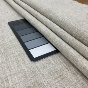 Heathered Light Tan Linen Weave Fabric | Upholstery / Drapery | Medium Weight | 54 wide | By The Yard | Vision in Linen