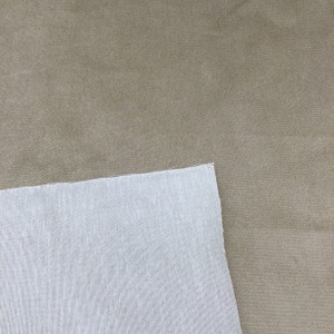 Melon in Mushroom | Velvet Upholstery Fabric | Solid Taupe | Microfiber Velvet | 54 wide | By The Yard