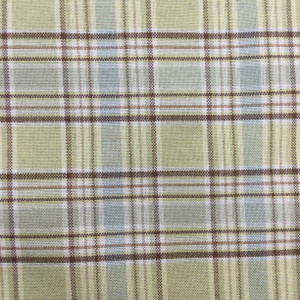 Plaid in Light Green / Brown / Blue | Outdoor Fabric | Water Repellant | 54" Wide | By the Yard