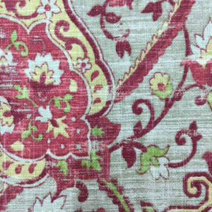 Floral in Red / Green / Yellow  | Home Decor Fabric | Richloom | Cotton | 54" Wide | By the Yard