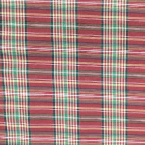 Vintage Plaid in Red, Green, and Off White | Drapery / Upholstery / Slipcover Fabric | 54" Wide | By the Yard