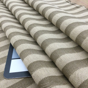 Horiztonal Herringbone Stripes in Two Tone Brown | Upholstery / Slipcover Fabric  | 54" Wide | By the Yard