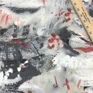 Orting in Ashrose | Abstract Black / Grey / Red / White | Home Decor Fabric | Cotton | 54" Wide | By the Yard