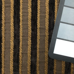 Brown Chenille Stripes | Upholstery / Slipcover Fabric | Polyester | 54" Wide | By the Yard