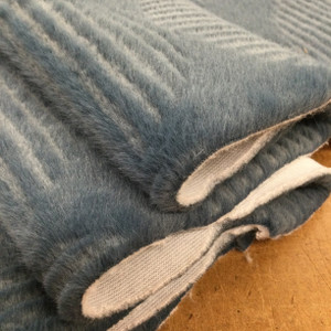 Blue High Pile Velvet with Circle Design | Super Soft | Heavyweight Upholstery Fabric | 54" Wide | By the Yard