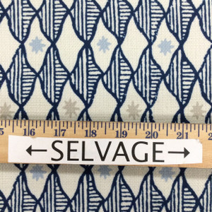 Arushi in Indigo | Diamond Design | Blue / White | Home Decor Fabric | Polyester Blend | 54" Wide | By the Yard