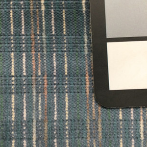 Blue with Pink and White Streaks | Low-pile Chenille Microfiber Fabric  | Rubber-backed Heavy Duty Upholstery | 54" Wide | By the Yard