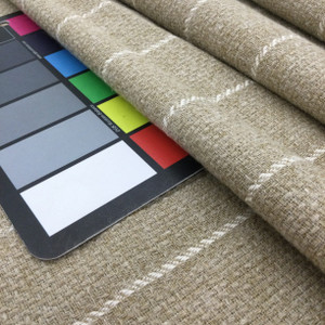 Neutral Horizontal Pin Stripes in Beige and White  | Drapery / Upholstery / Slipcover Fabric | 54" Wide | By the Yard