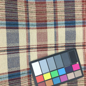 Vintage Plaid in Red, Blue, Beige, and Green | Upholstery / Slipcover Fabric  | 54" Wide | By the Yard