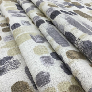 Gigi in Stone | Painterly Abstract in Grey / Taupe / Ivory  | Home Decor  / Drapery Fabric | 100% Cotton | 54" Wide | By the Yard