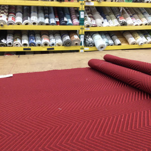Ruby Red Chevron | Upholstery / Slipcover Fabric  | 54" Wide | By the Yard