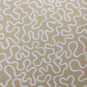 Squiggles Jacquard Fabric | Gold and Off White | Heavyweight Upholstery | 54" Wide | By the Yard