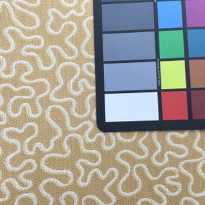 Squiggles Jacquard Fabric | Gold and Off White | Heavyweight Upholstery | 54" Wide | By the Yard