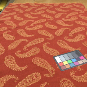 Simple Paisley in Dark Orange / Gold | Drapery / Upholstery Fabric | 54" Wide | By the Yard
