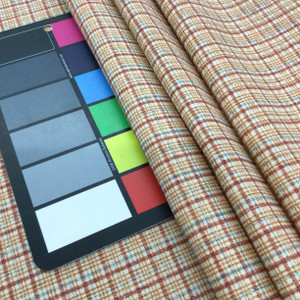 Vintage Plaid in Red / Orange / White  | Home Decor Fabric | Cotton | 54" Wide | By the Yard