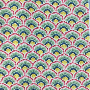 Scalloped Design in Pink / Green / Blue / Yellow | Home Decor Fabric | Cotton | 54 Wide | By the Yard