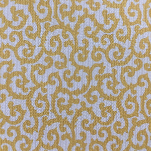 Scrollwork Design in Yellow and Taupe | Home Decor / Drapery Fabric | Polyester | 54 Wide | By the Yard
