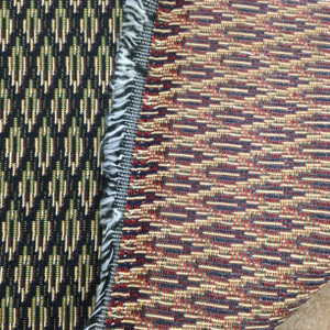 Diamond Design in Black / Red / Green  | Upholstery Fabric | Heavy Drapery | Polyester | 54 Wide | By the Yard