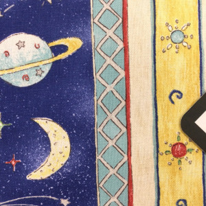 Space Stripes in Blue / Yellow / Red | Home Decor Fabric | Children | Cotton  | 54 Wide | By the Yard