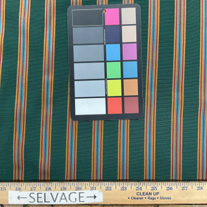 Stripes in Green / Orange / Red / Blue | Upholstery Fabric | Heavy Drapery | Polyester | 54 Wide | By the Yard