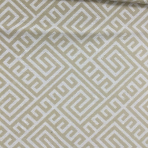 Greek Key Maze Cut Velvet Fabric in Wheat | Heavyweight Upholstery | 54" Wide | By the Yard | Kendall in Wheat
