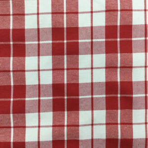 Traditional Plaid in Red and White | Upholstery / Slipcovers Fabric | Medium Weight | 54" Wide | By the Yard | "Largo" Red