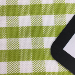 Checked Plaid Fabric in Lime Green and White | Upholstery / Slipcovers | Medium Weight | 54" Wide | By the Yard | "Marco" Key Lime