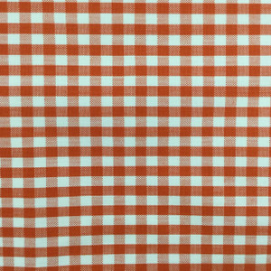 Checked Plaid Fabric in Orange and White | Upholstery / Slipcovers | Medium Weight | 54" Wide | By the Yard | "Marco" Melon