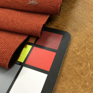 Brick Red Felt-Backed Fabric | Upholstery | Heavy Weight | 54" Wide | By the Yard |  "Poseiden" Papaya